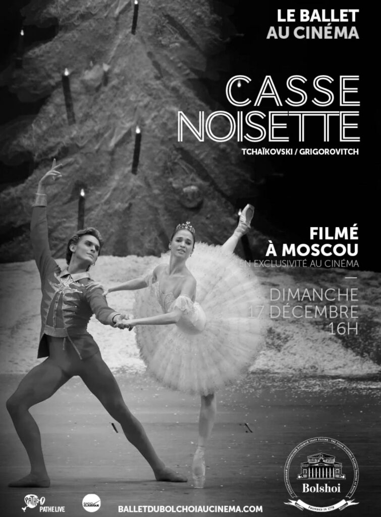 Affiche ballet au cinéma gaumont, Casse-noisette par le Bolshoï de Moscou.