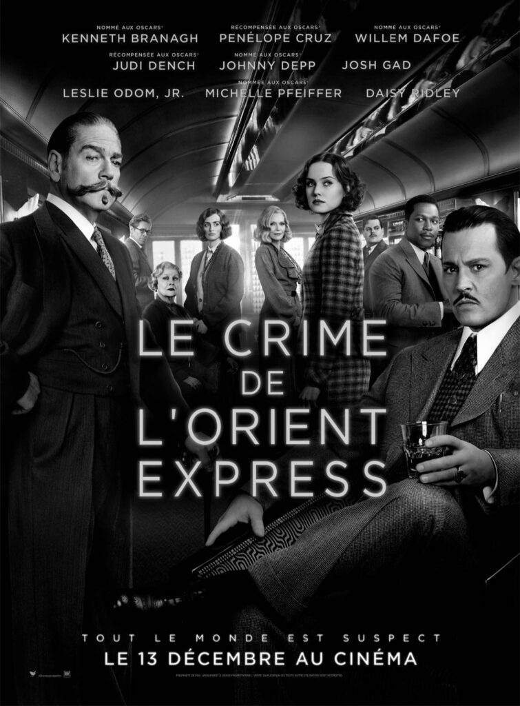 Affiche Le crime de l'Orient Express réalisé par Kenneth Branagh. 2017